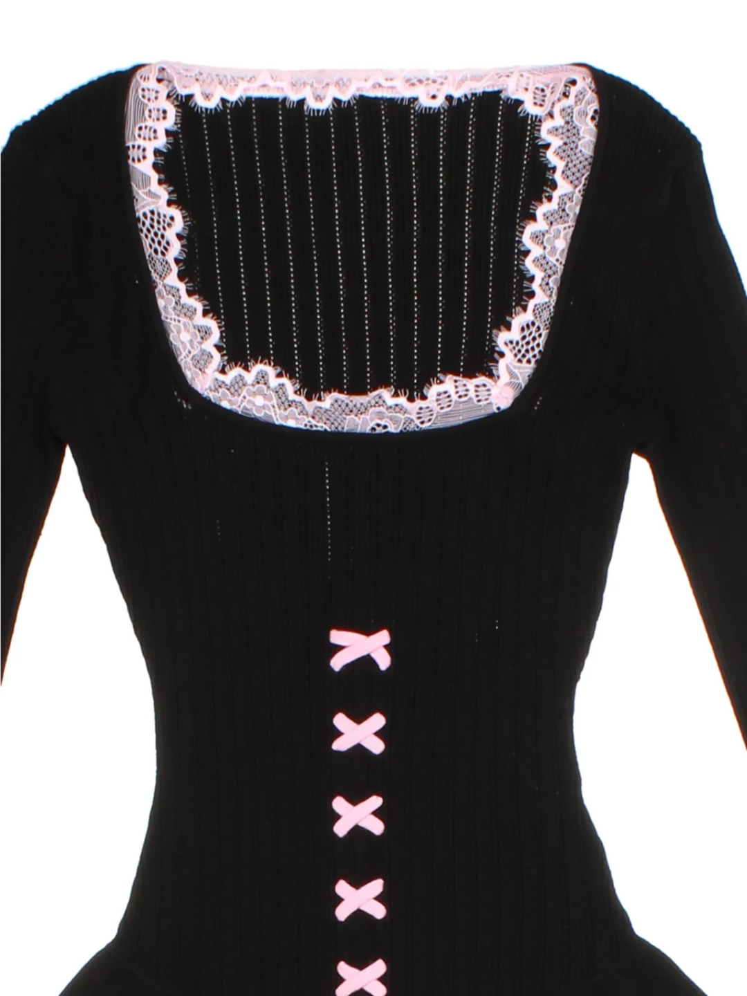 Y2K Black Bell Sleeve Knit (Size XS)