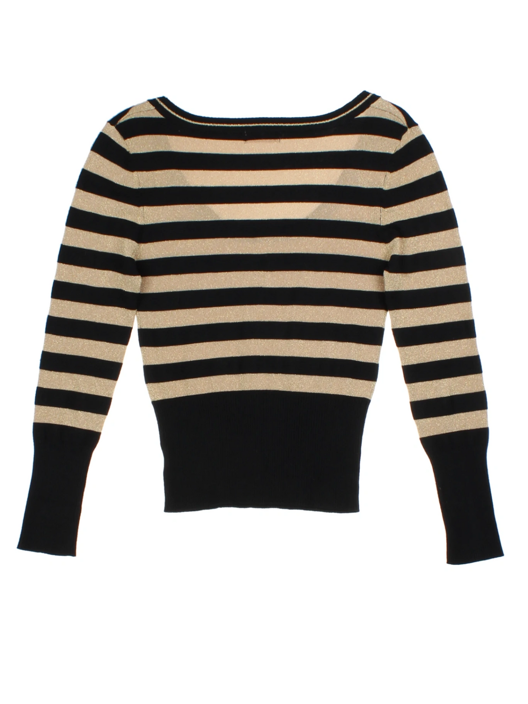 Y2K Black/Gold Lurex Knit Jumper (Size S)