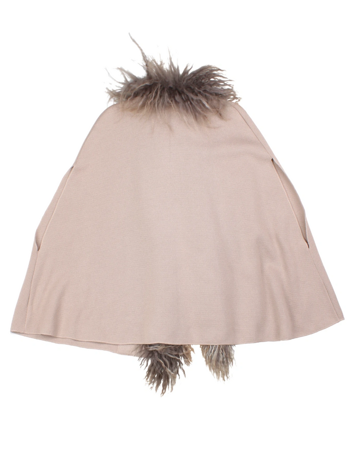 Y2K Mongolian Fur Trim Cape (Size M)