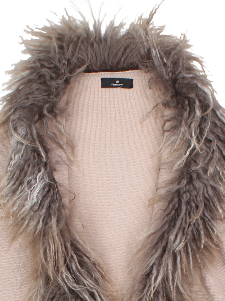 Y2K Mongolian Fur Trim Cape (Size M)