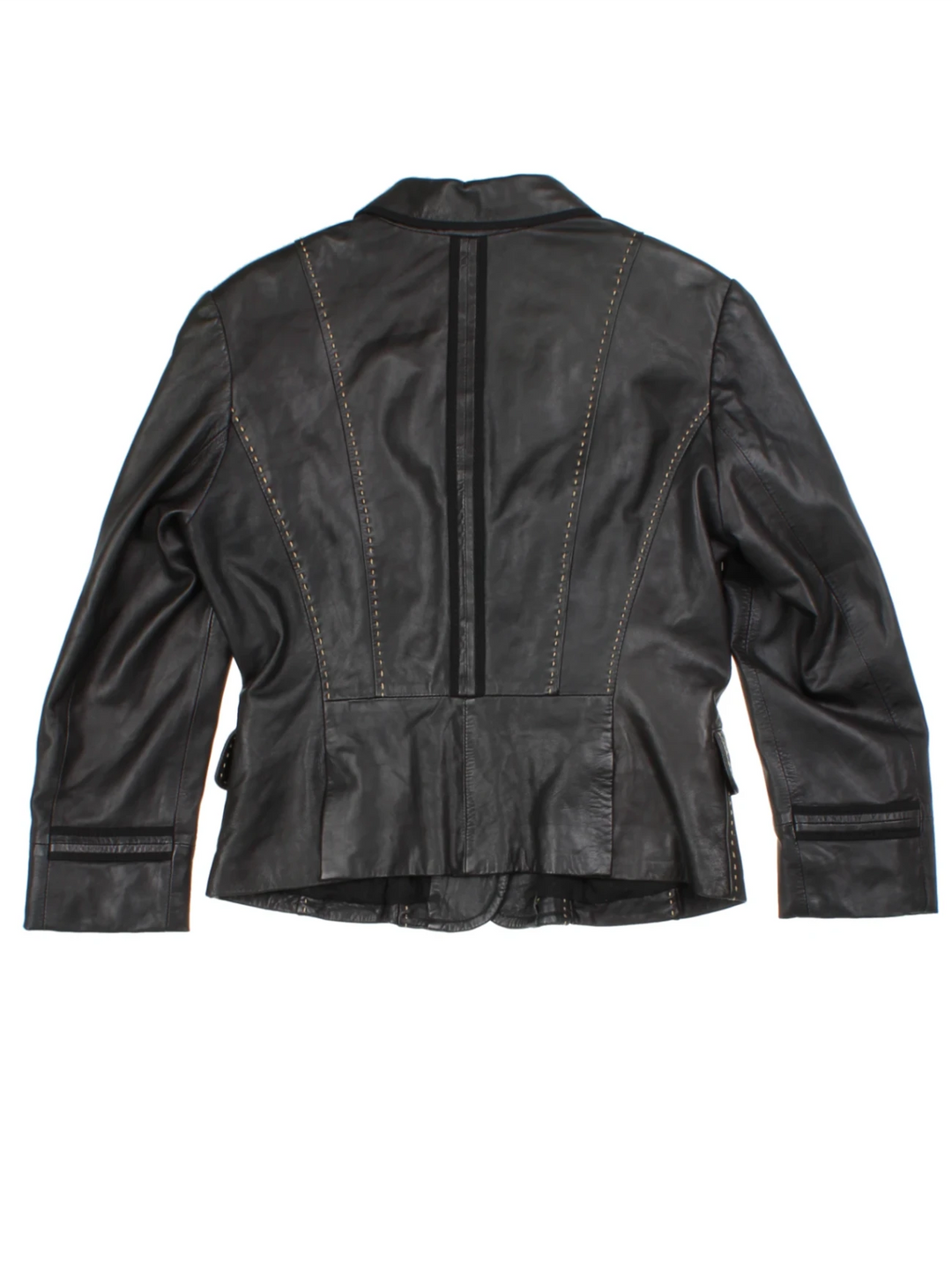 Y2K Black Leather Blazer (Size M)