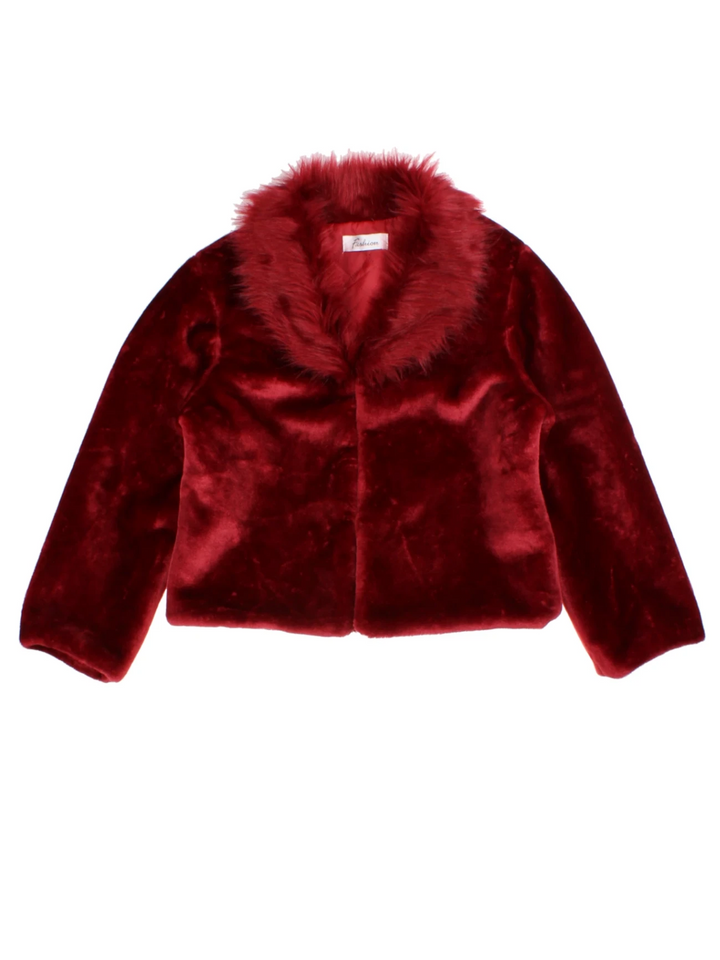 Y2K Faux Fur Red Jacket (Size M)