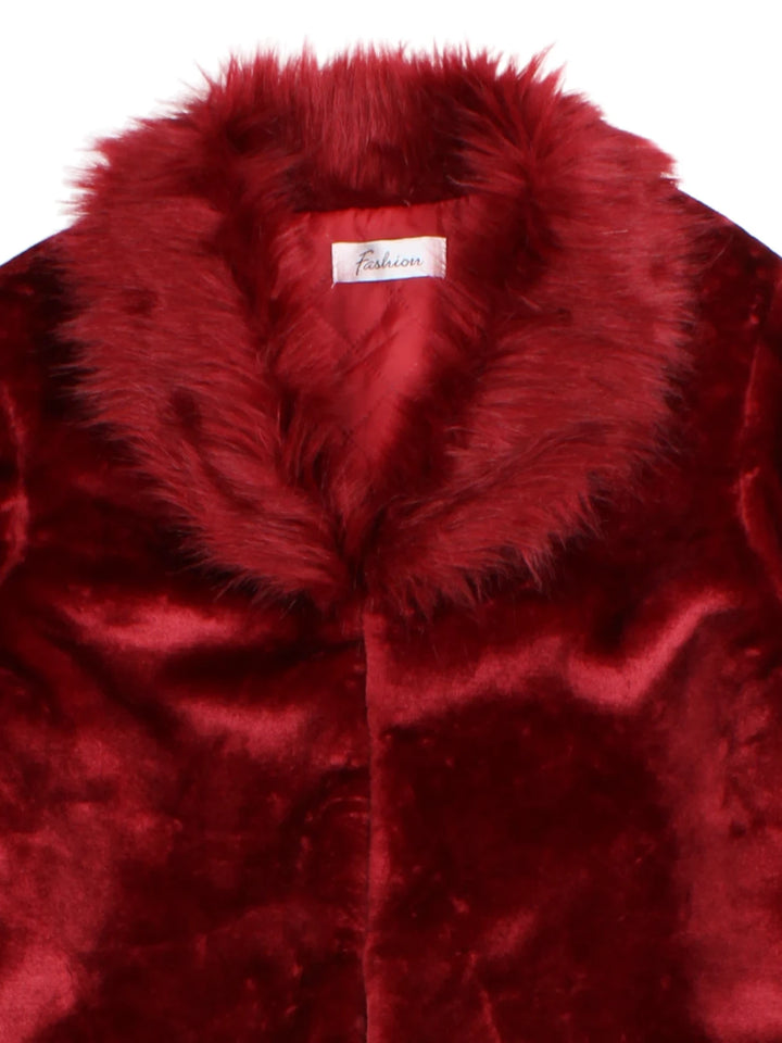 Y2K Faux Fur Red Jacket (Size M)
