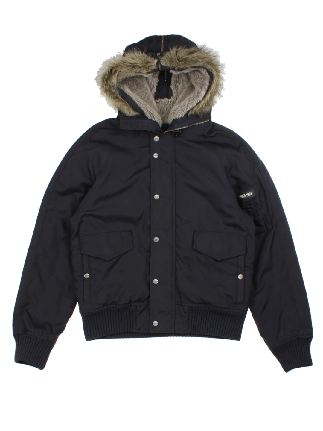 Woolrich Hooded Navy Parka (Size M)