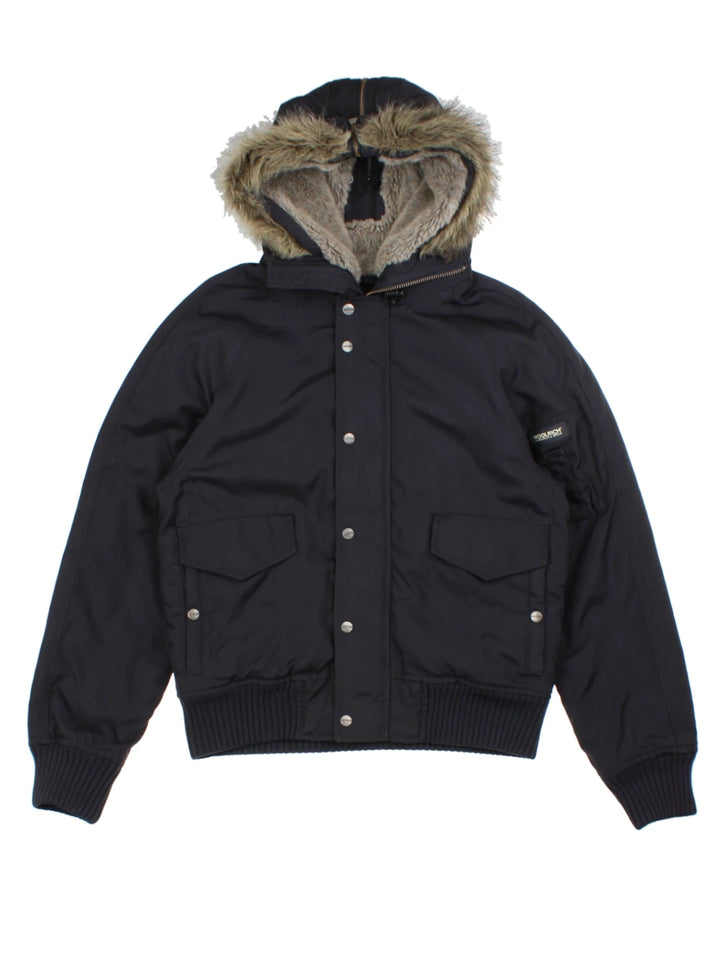Woolrich Hooded Navy Parka (Size M)