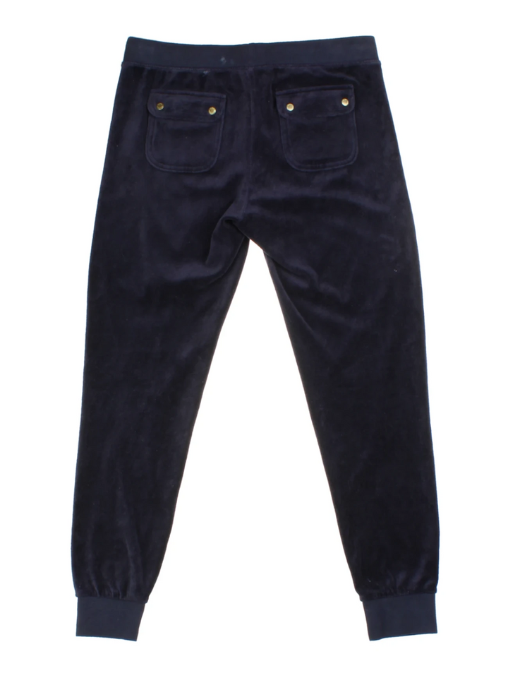 Y2K Juicy Couture Navy Velour Tracksuit Bottoms (Size S)