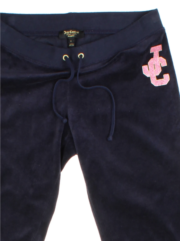 Y2K Juicy Couture Navy Velour Tracksuit Bottoms (Size S)