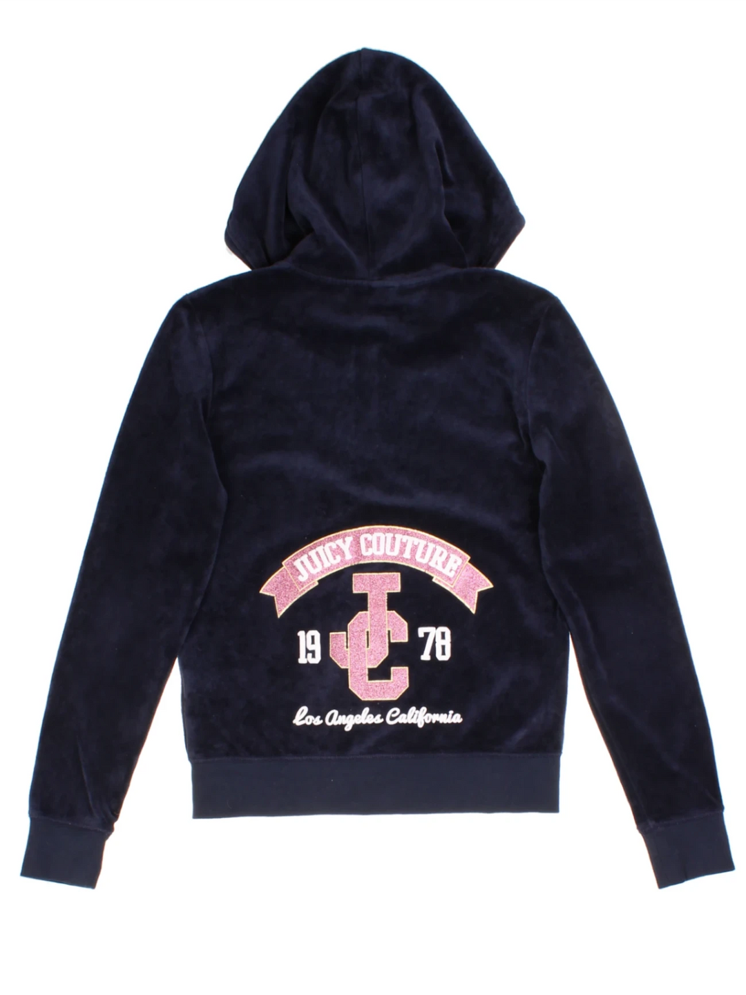 Y2K Juicy Couture Navy Velour Hoodie (Size M)