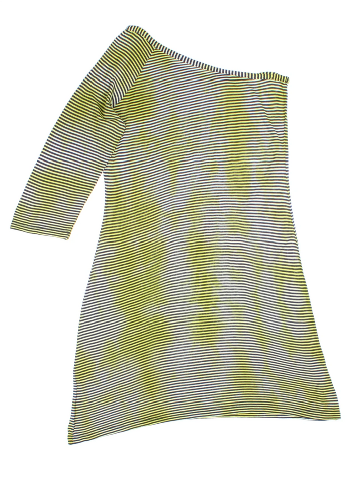 Y2K Save The Queen Asymmetrical Black Stripe Mini Dress (Size L)