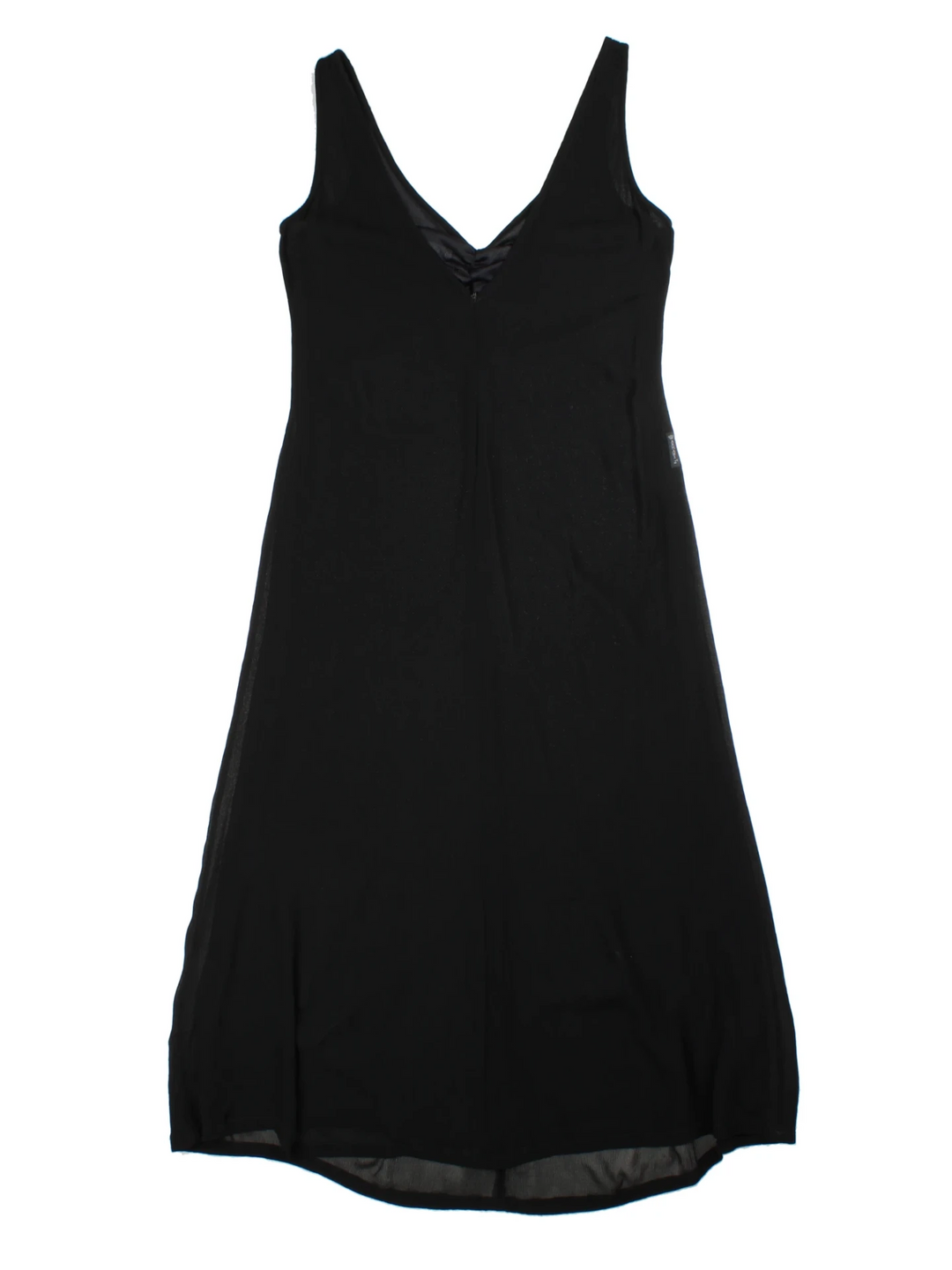 Armani Sleeveless V-Neck Black Midi Slip Dress (Size M)