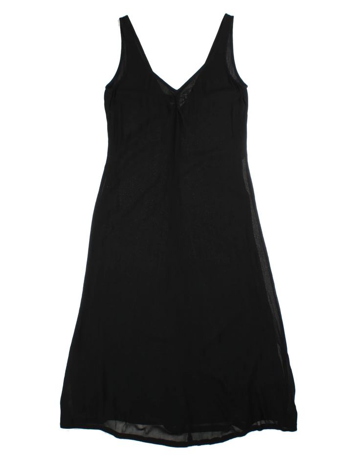 Armani Sleeveless V-Neck Black Midi Slip Dress (Size M)