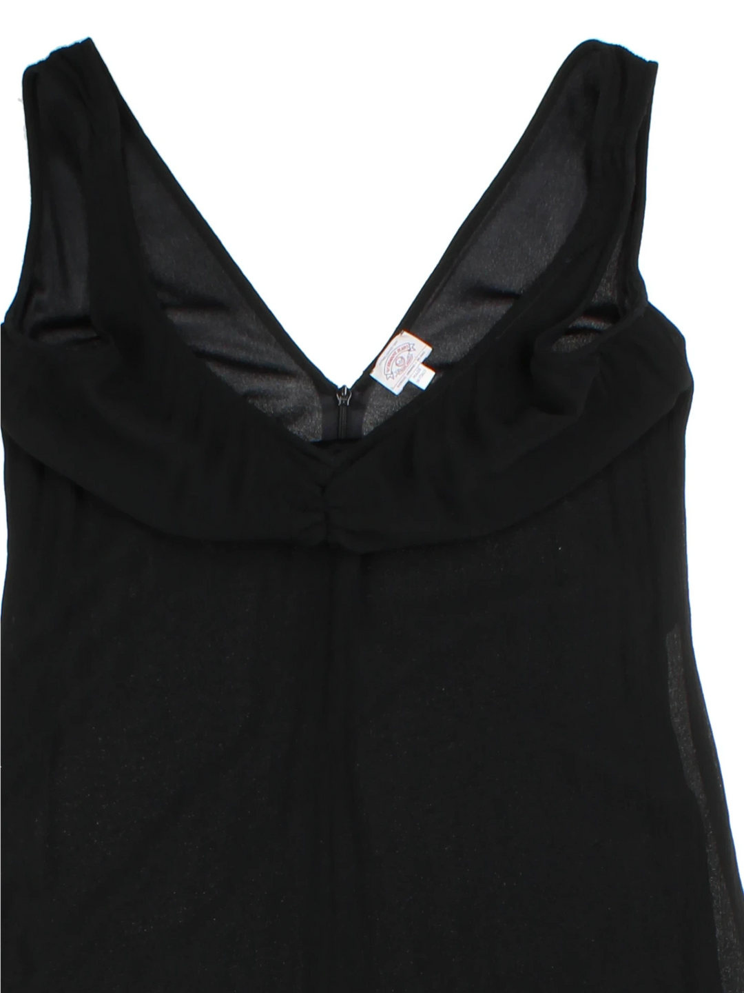 Armani Sleeveless V-Neck Black Midi Slip Dress (Size M)
