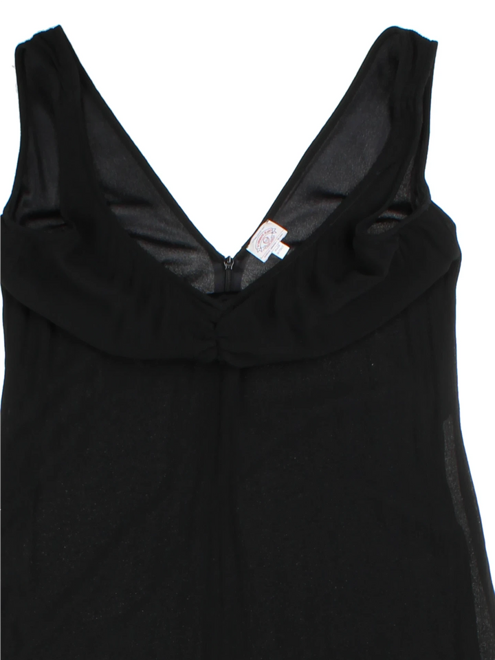 Armani Sleeveless V-Neck Black Midi Slip Dress (Size M)