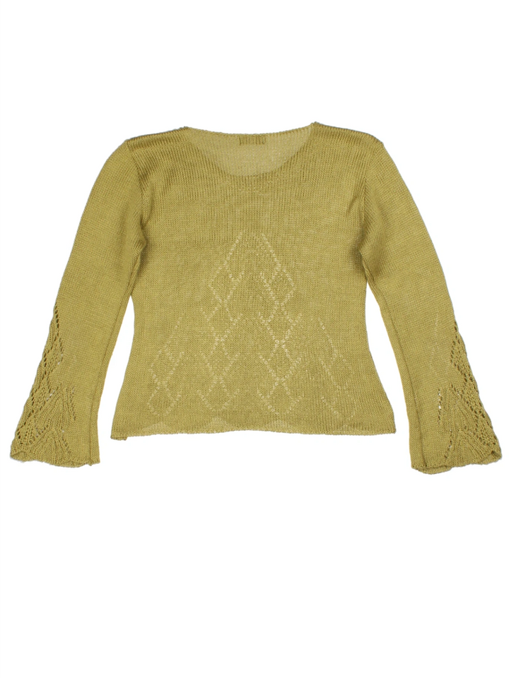 Y2K Yellow Textured Knit (Size S)