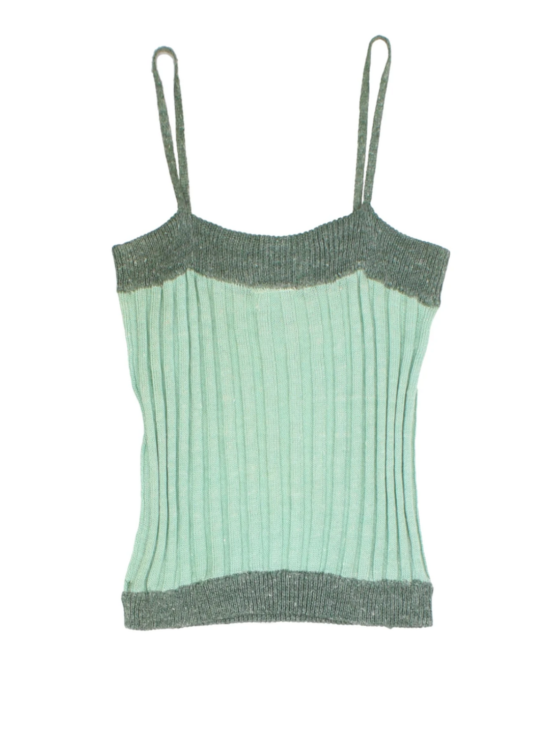 Vintage Mint Green Knit Vest Top (Size M)