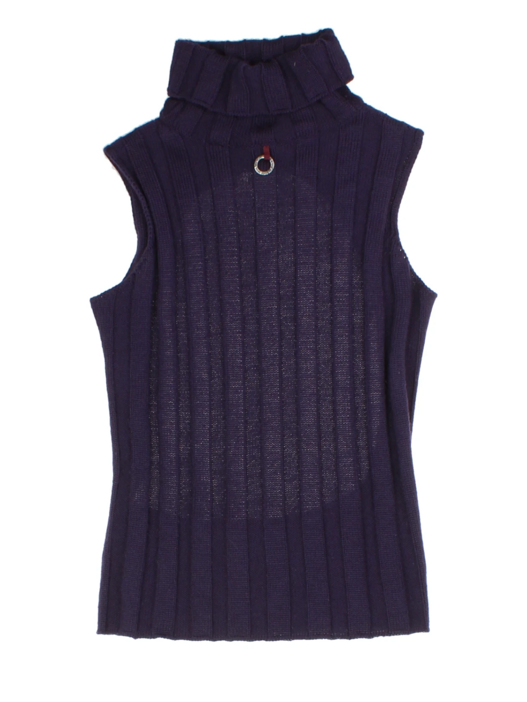 Y2K Purple Ribbed Knit Cut Out Top (Size M)
