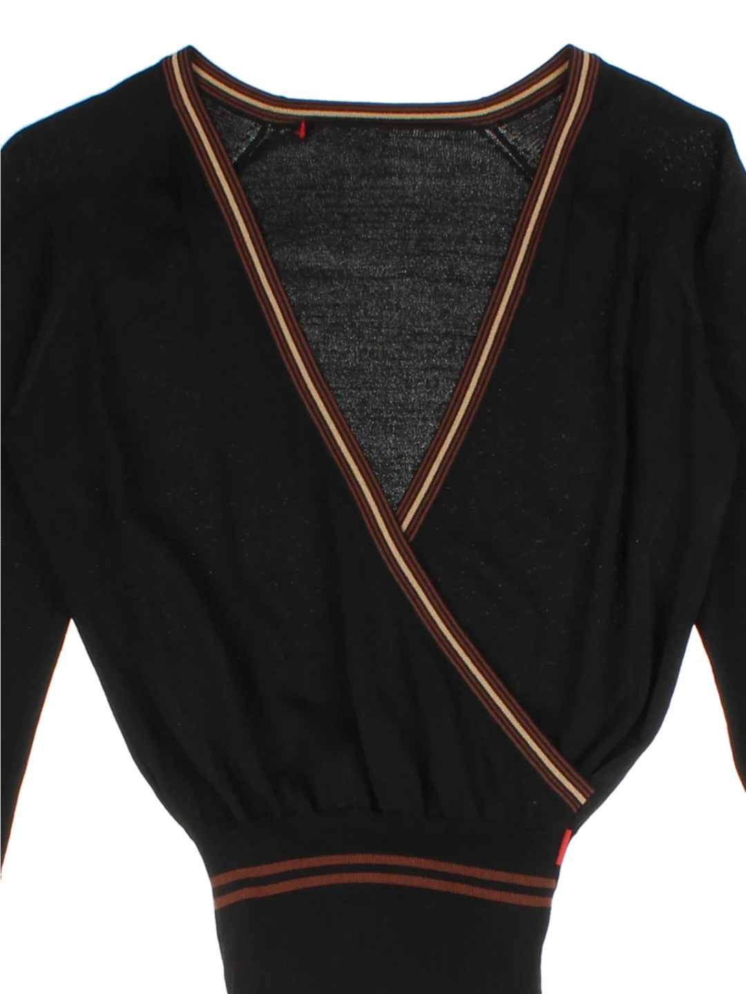Y2K Black Wrap Knit Top (Size S)