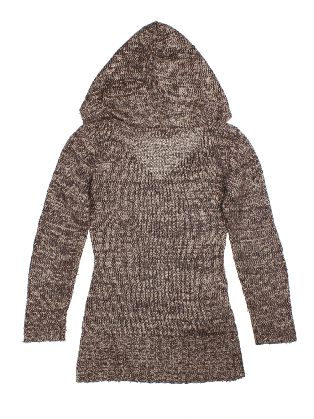 Y2K Brown Hooded Cable Knit Hoodie (Size M)