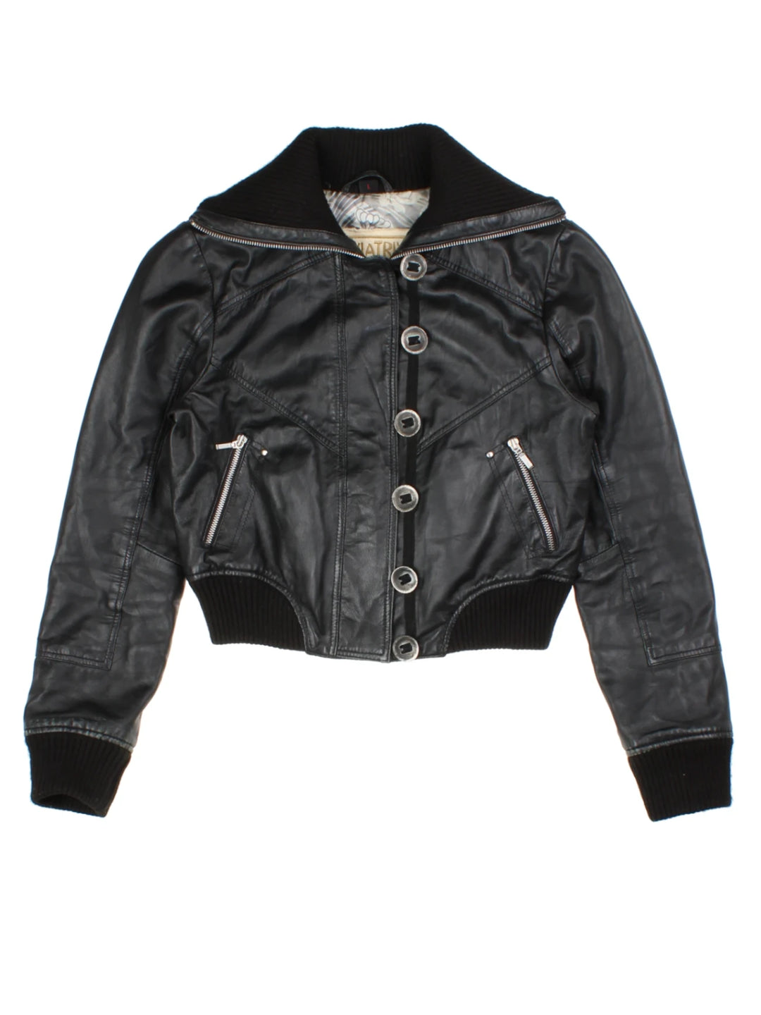Aviatrix Leather Bomber Jacket (Size M)