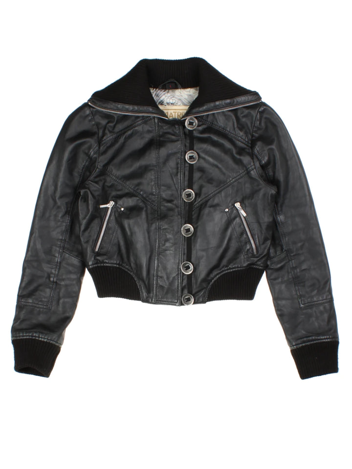 Aviatrix Leather Bomber Jacket (Size M)