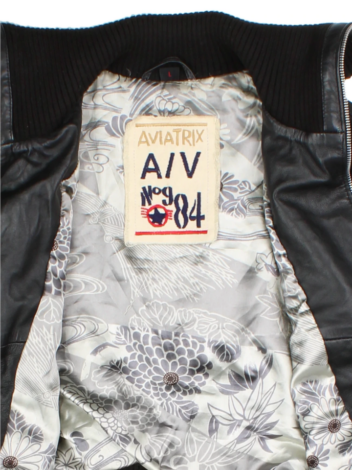 Aviatrix Leather Bomber Jacket (Size M)