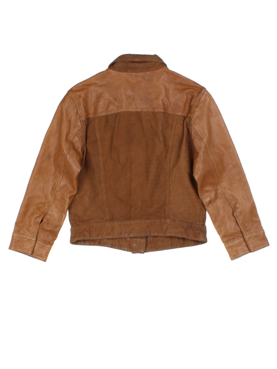 Y2K Brown Leather Jacket (Size S)