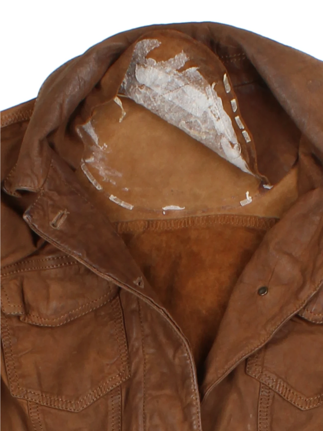 Y2K Brown Leather Jacket (Size S)