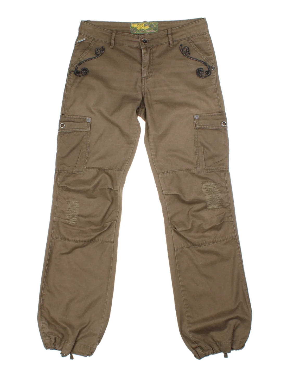 Y2K Billabong Green Embroidered Cargo Trousers (Size S)