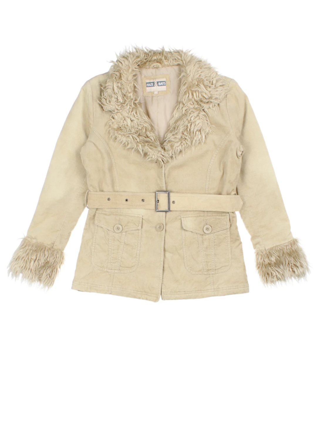 Y2K Tan Belted Jacket (Size M)