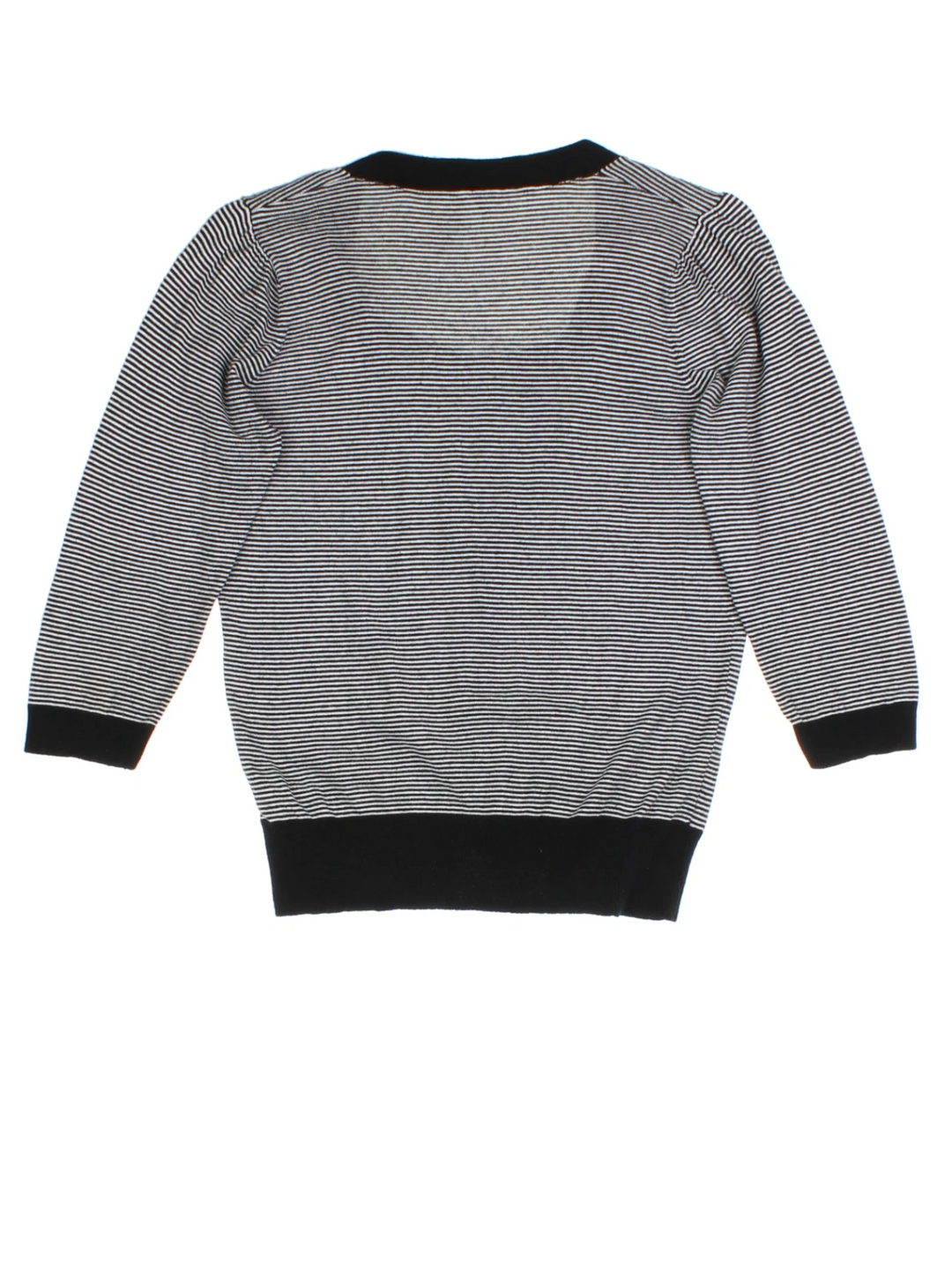Y2K Black Strpie V Neck Cardigan (Size M)