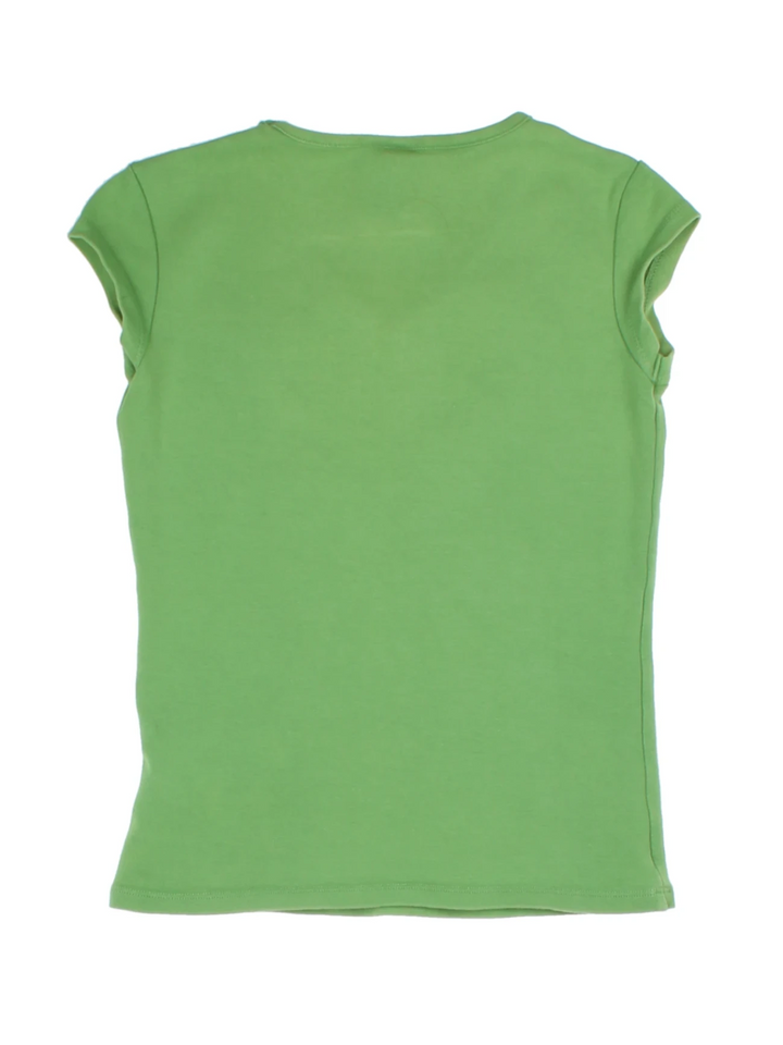 00s Nike Green Embroidered V-Neck T-Shirt (Size S)