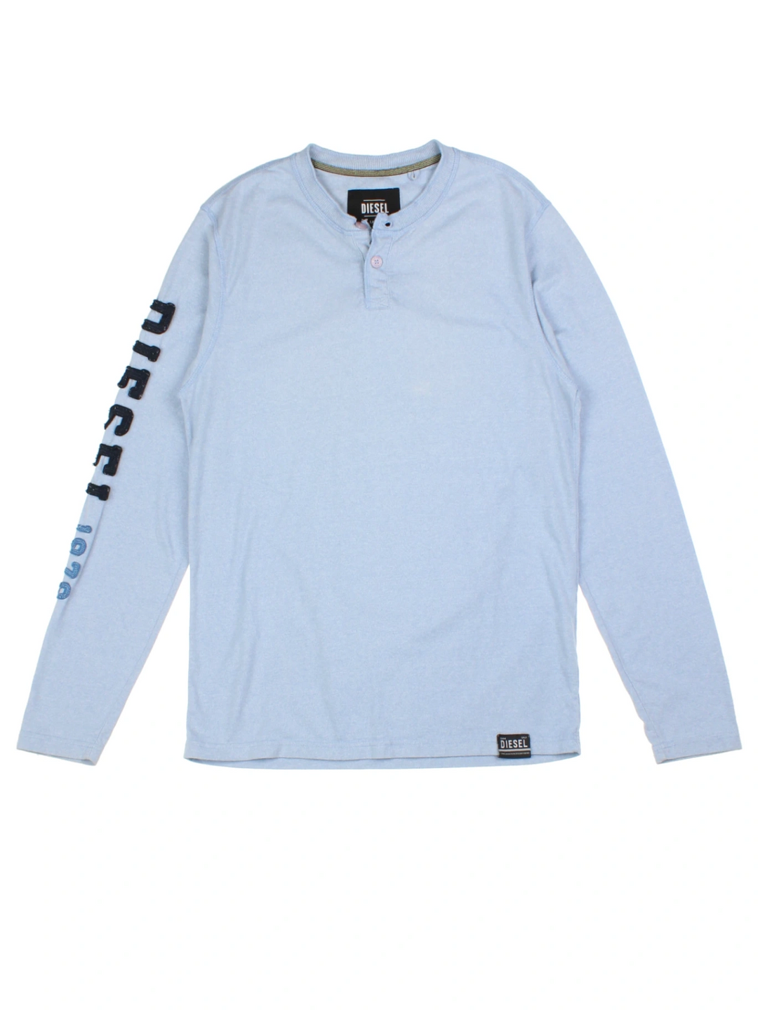 Y2K Diesel Blue Henley T-Shirt (Size M)