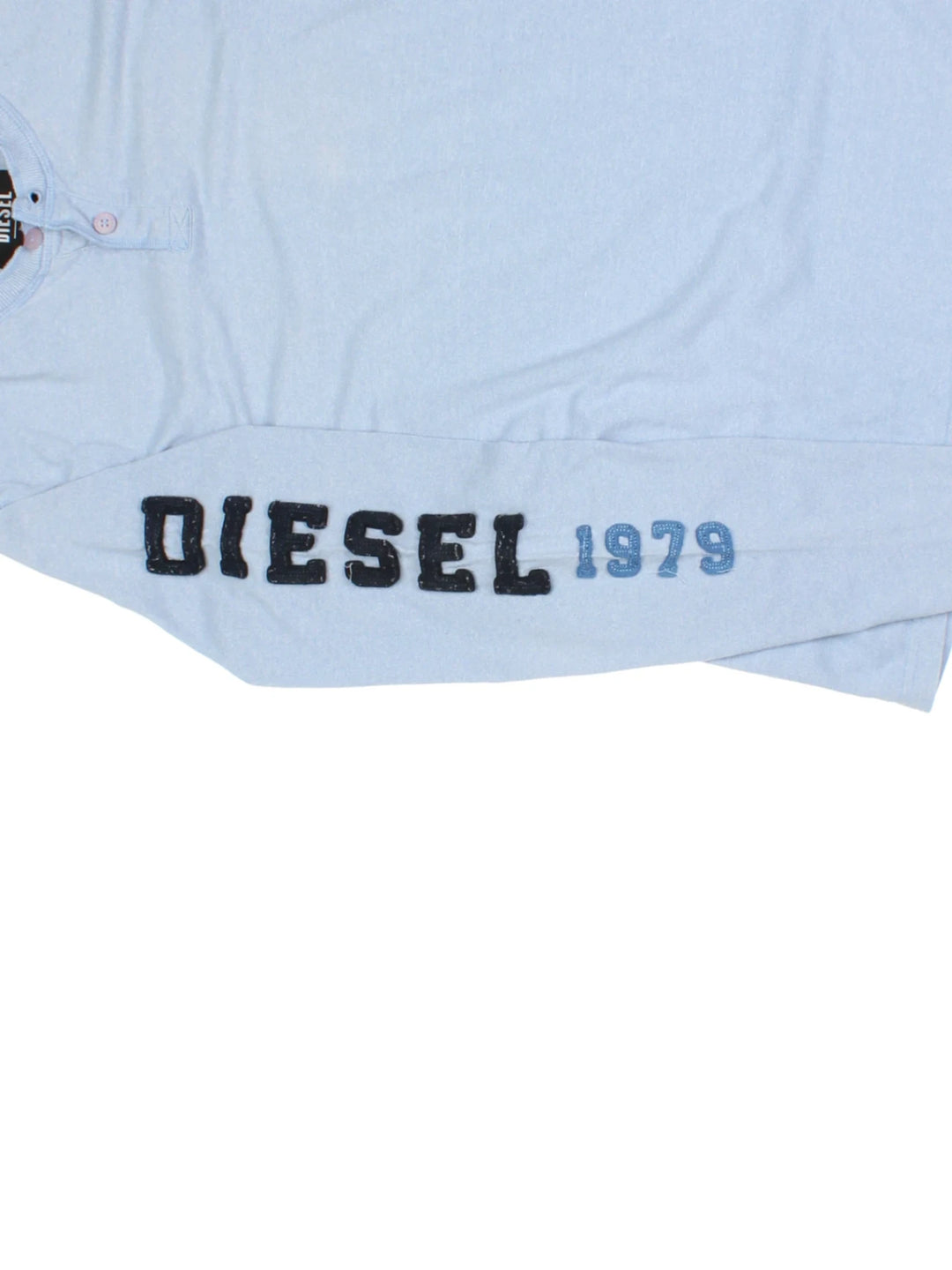 Y2K Diesel Blue Henley T-Shirt (Size M)