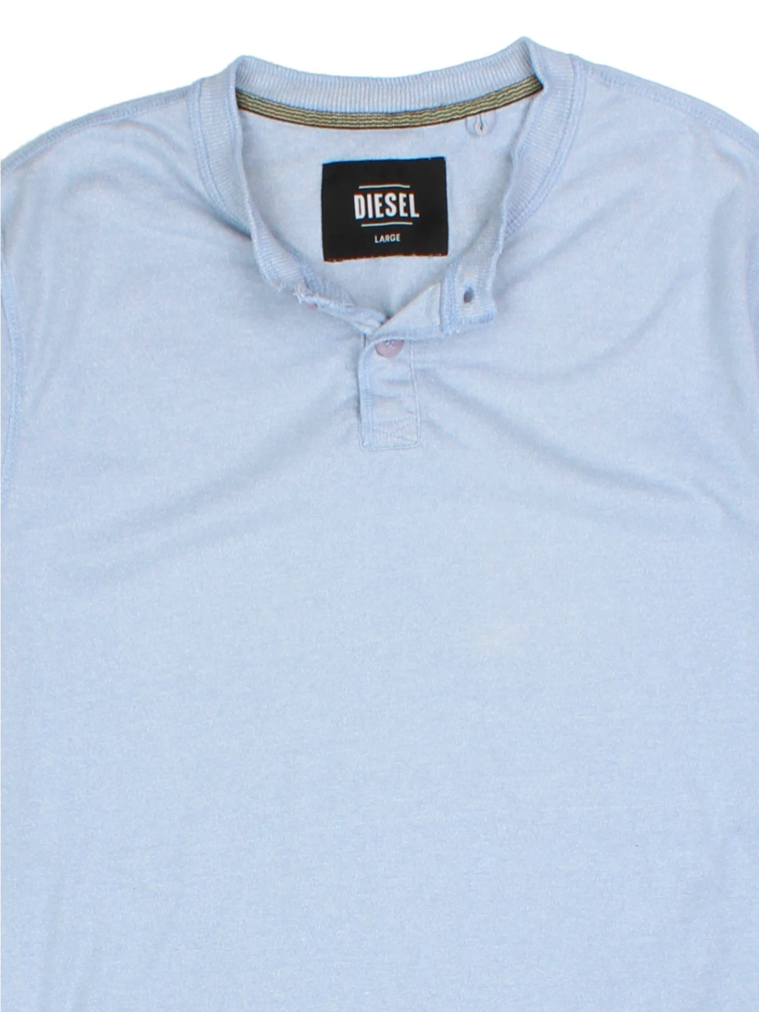 Y2K Diesel Blue Henley T-Shirt (Size M)