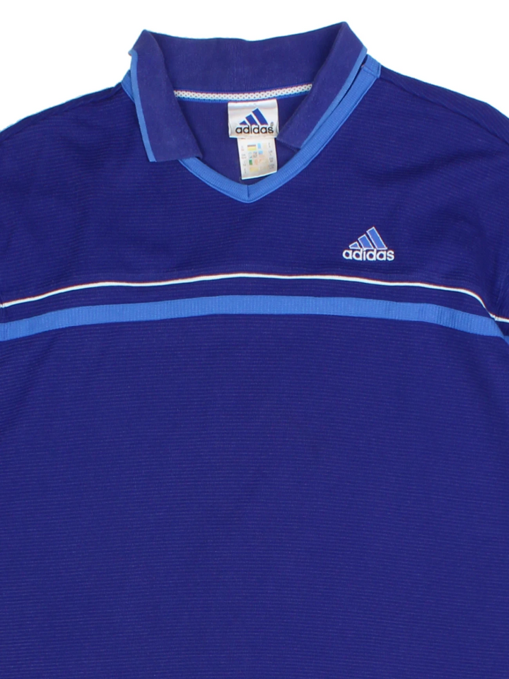 00s Adidas Blue Polo Shirt (Size M)