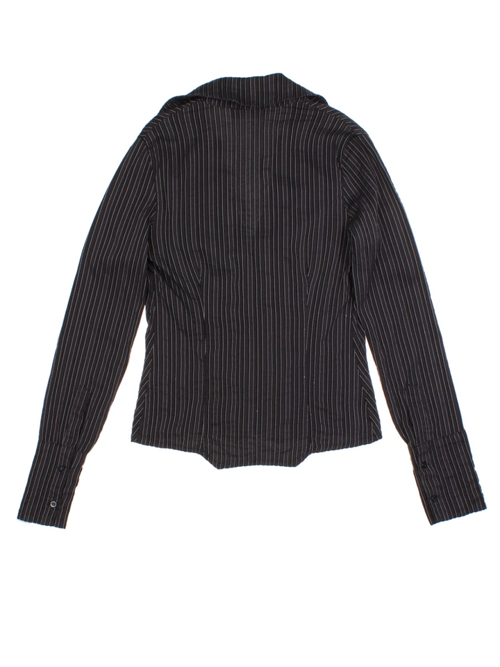 Y2K Black Pinstripe Shirt (Size M)