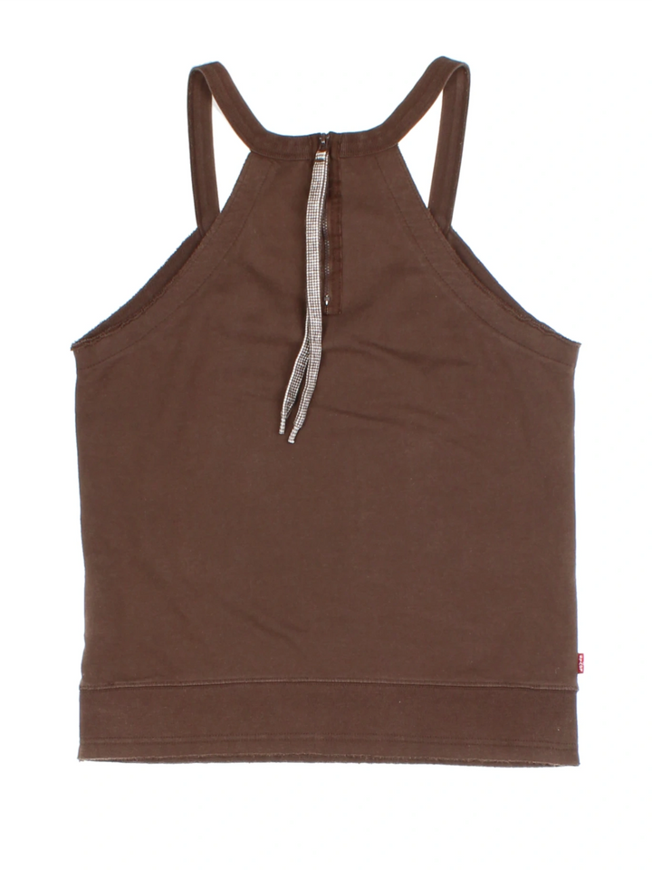 Levi Strauss Brown Stripe Racerback V-Neck Tank Top (Size S)