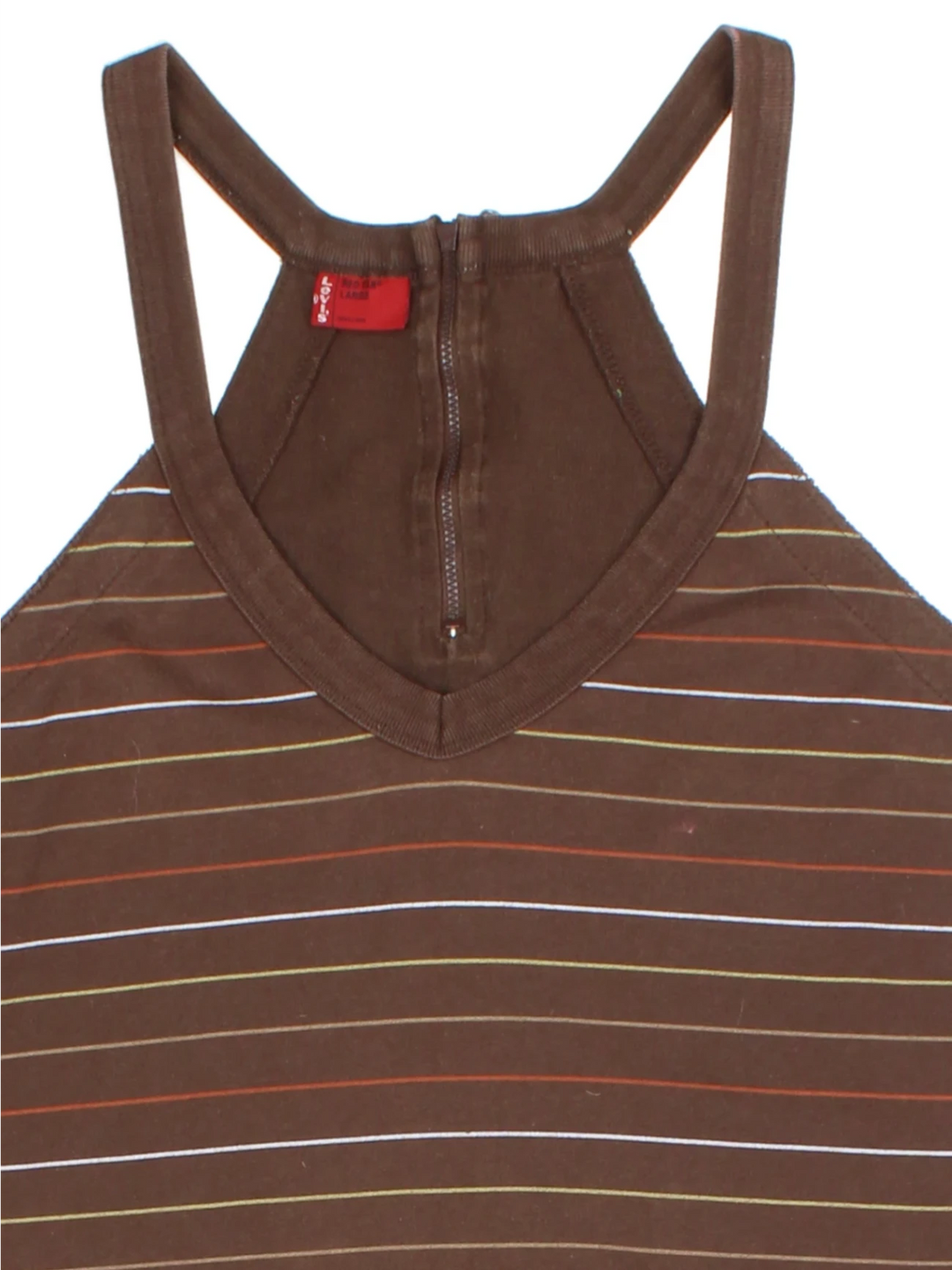 Levi Strauss Brown Stripe Racerback V-Neck Tank Top (Size S)