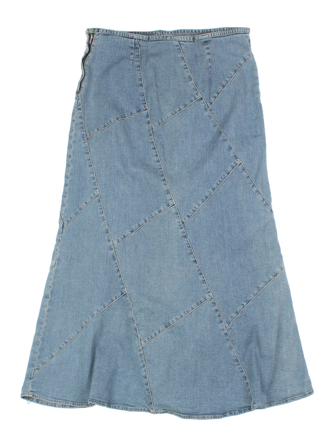Y2K Blue Denim Midi Skirt (Size S)