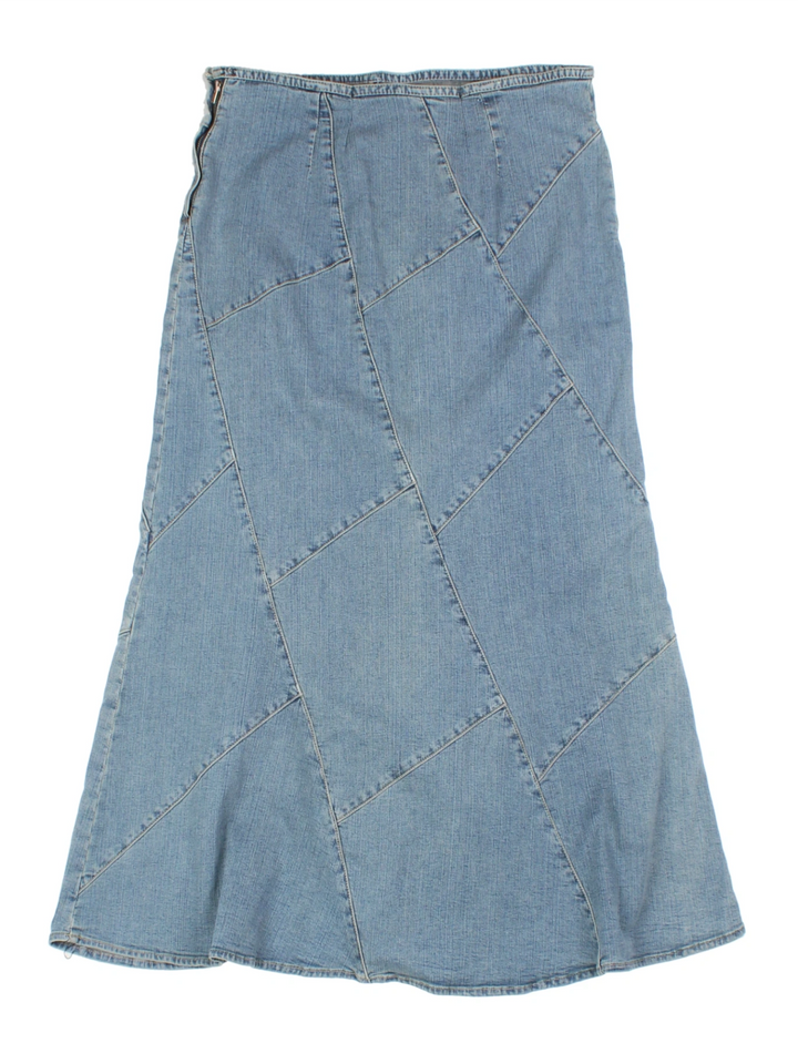 Y2K Blue Denim Midi Skirt (Size S)