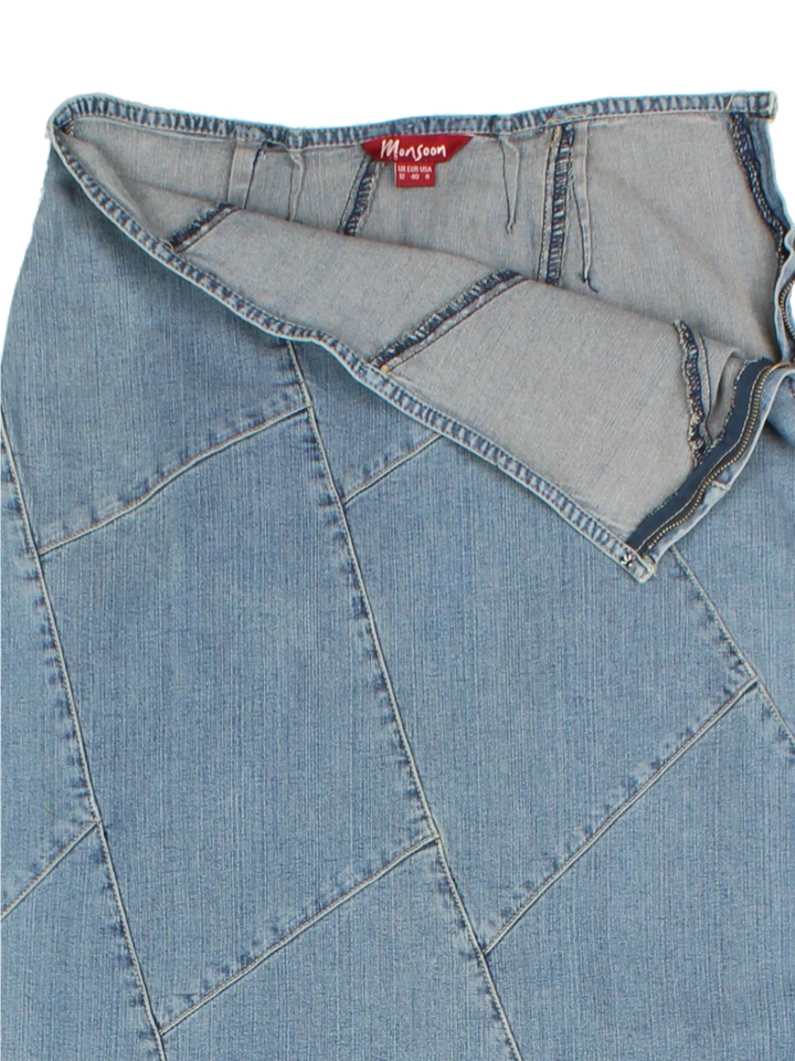 Y2K Blue Denim Midi Skirt (Size S)
