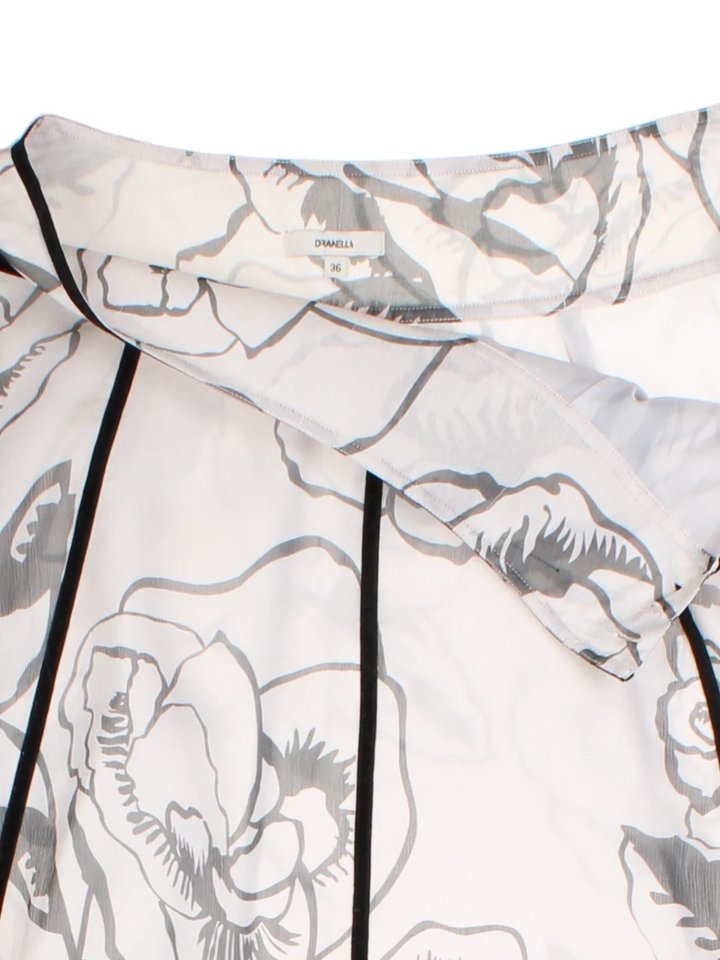 Y2K White Floral Layered Mini Skirt (Size S)