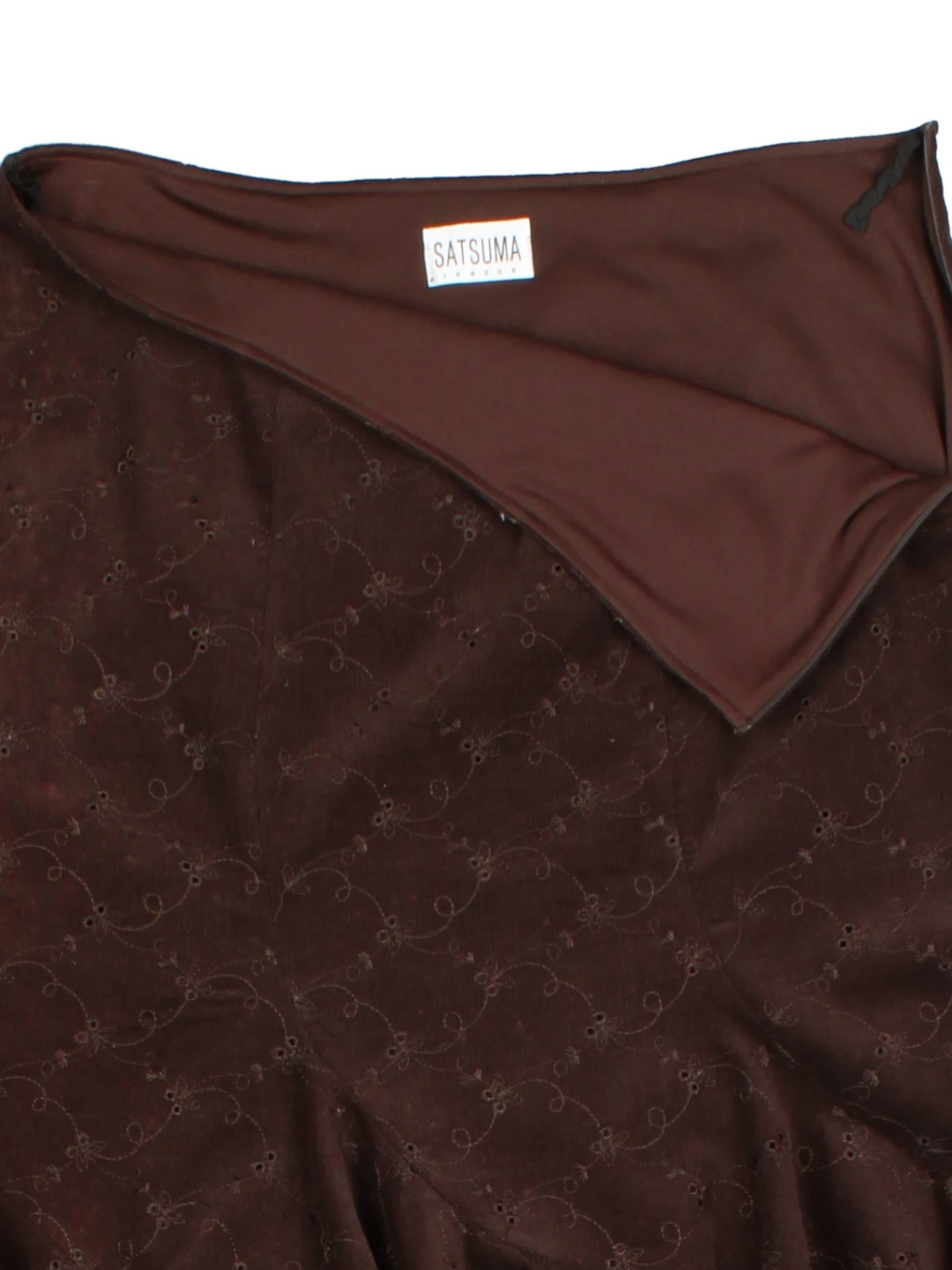 Y2K Brown Layered Midi Skirt (Size L)