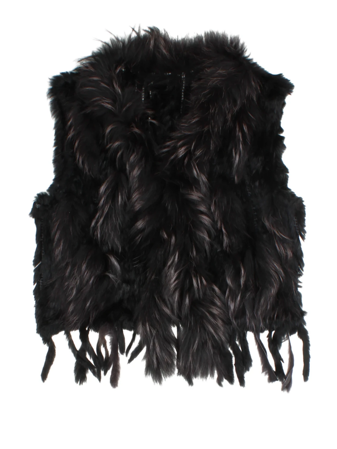 Y2K Black Fur Gilet (Size M)