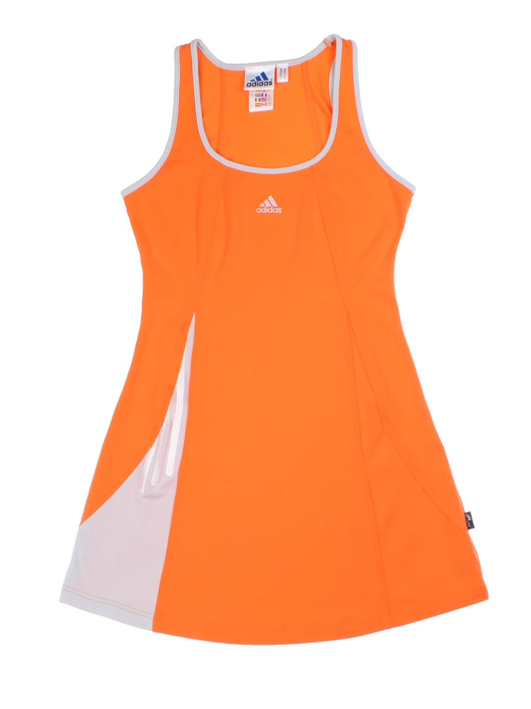 00s Adidas Orange Tennis Mini Dress (Size S)