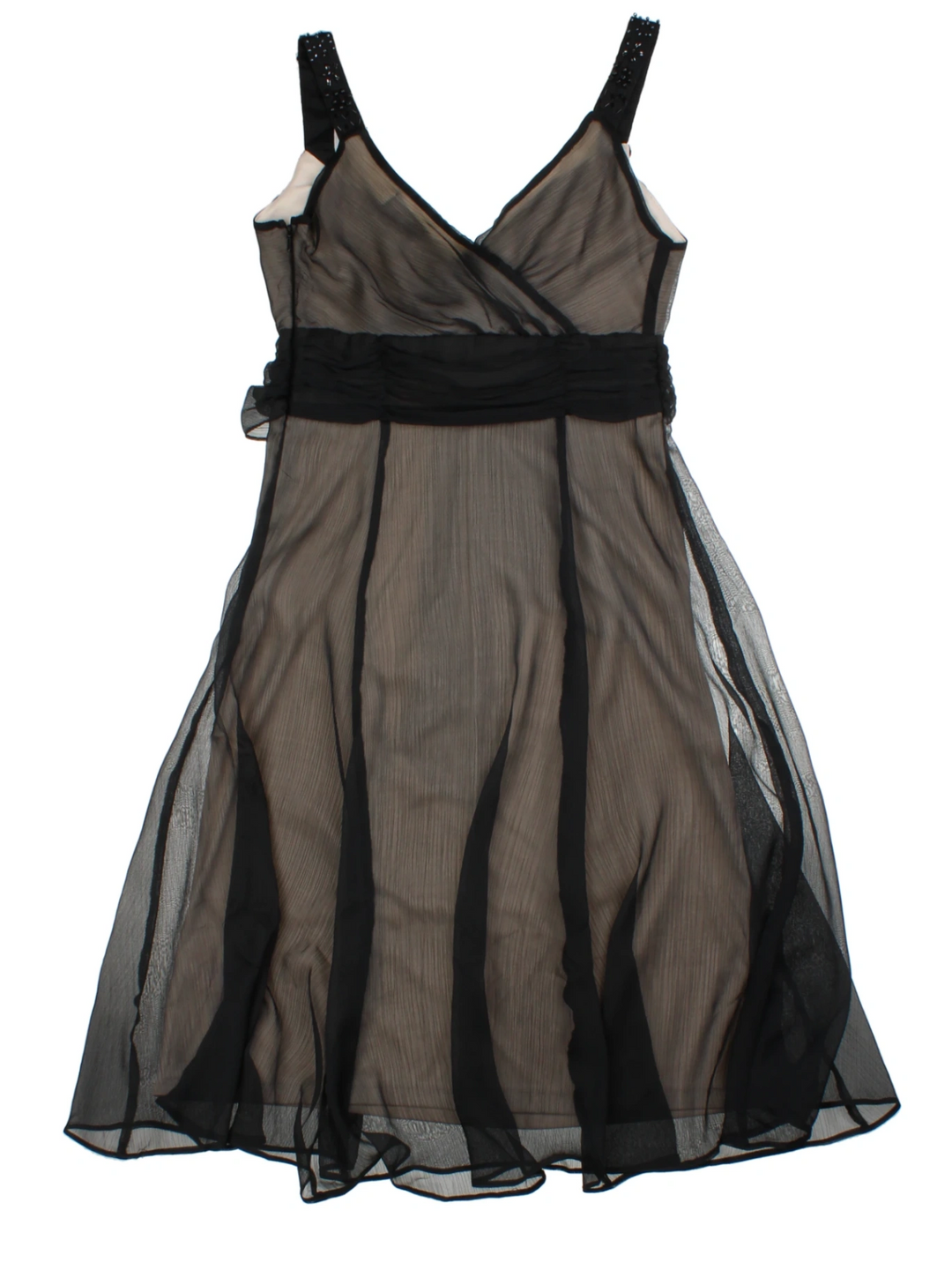 Y2K Principles Black Layered Midi Dress (Size XXS)