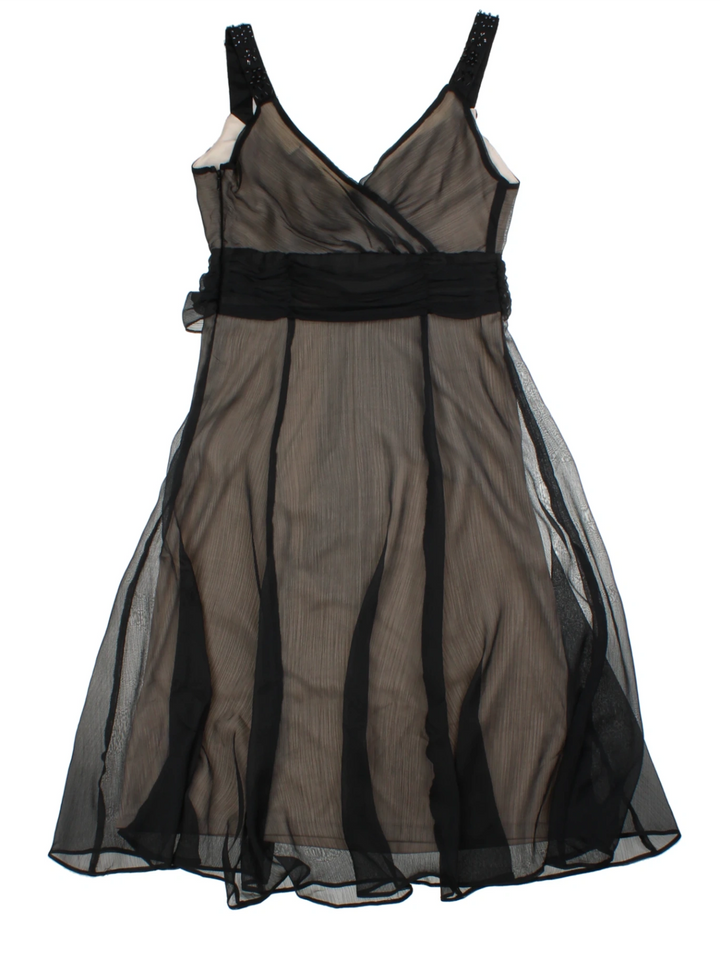 Y2K Principles Black Layered Midi Dress (Size XXS)