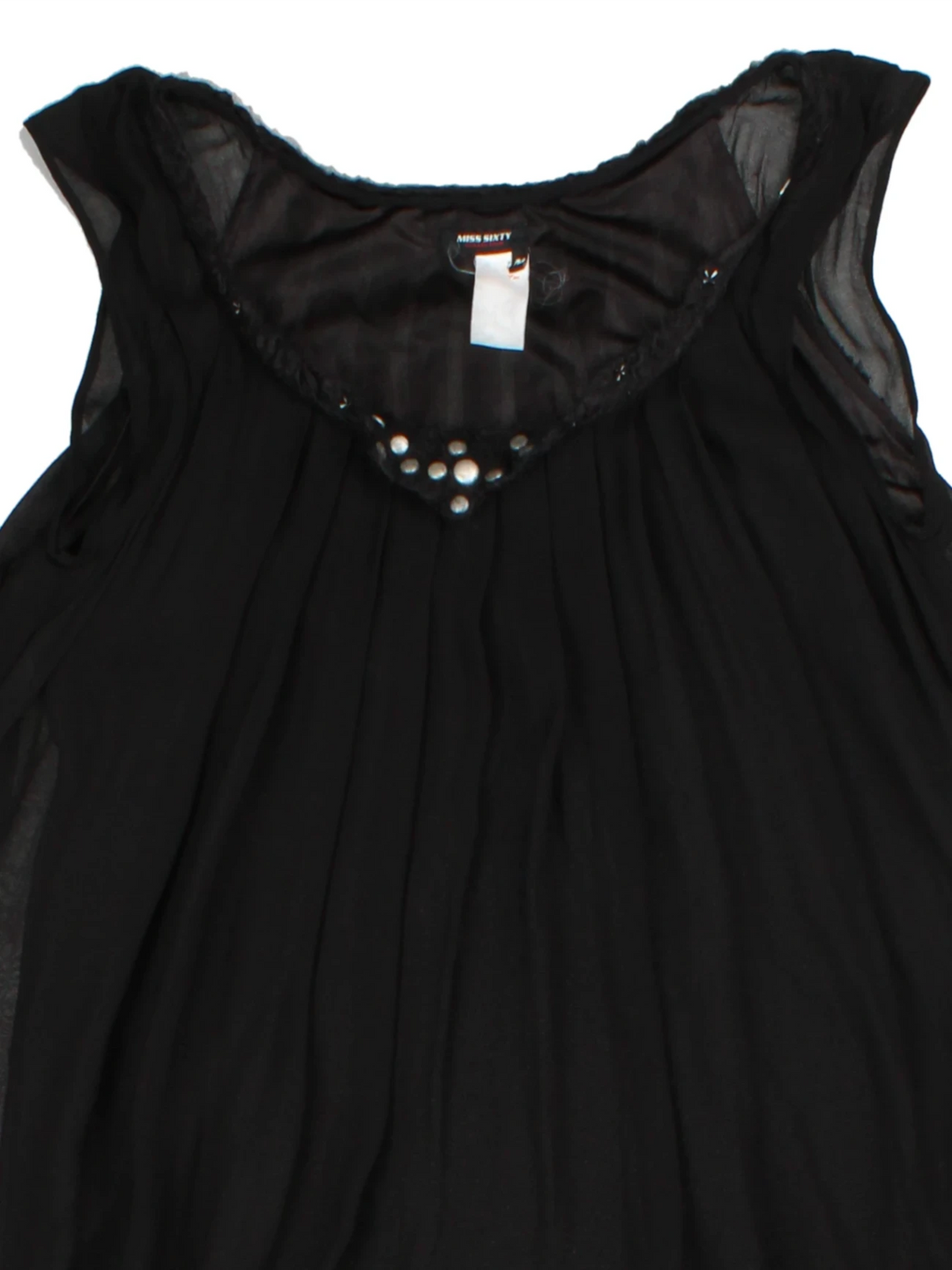 Y2K Miss Sixty Black Studded Shift Dress (Size S)