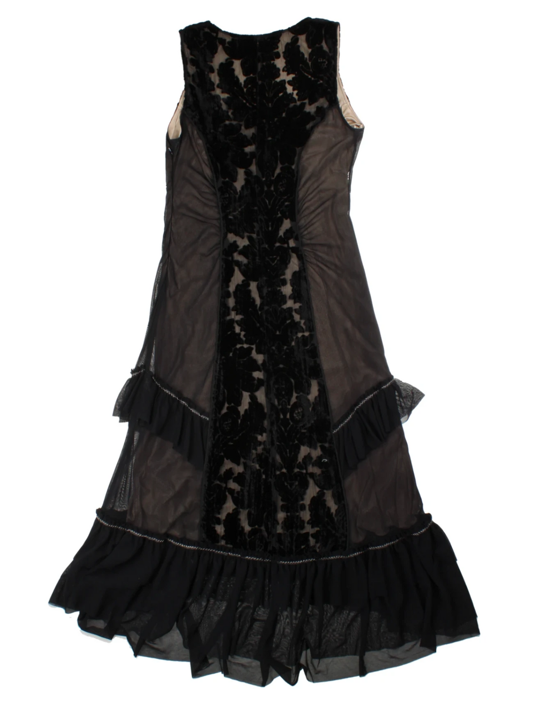 Y2K Per Una Black Lace Layred Midi Dress (Size S)