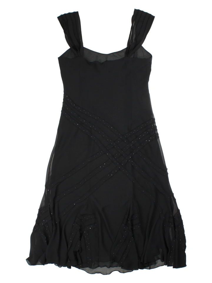 Y2K Black Embellished Midi Dress (Size M)